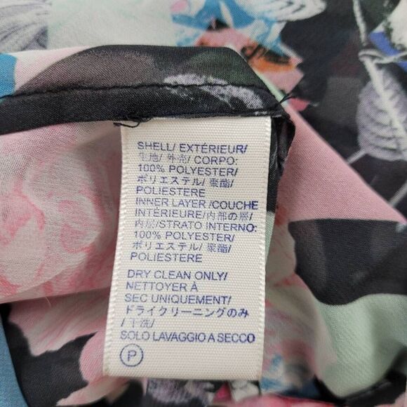 Rebecca Minkoff Pleated Midi Wrap Dress Sz S Floral Abstract Multi Color Feminin - Picture 6 of 9